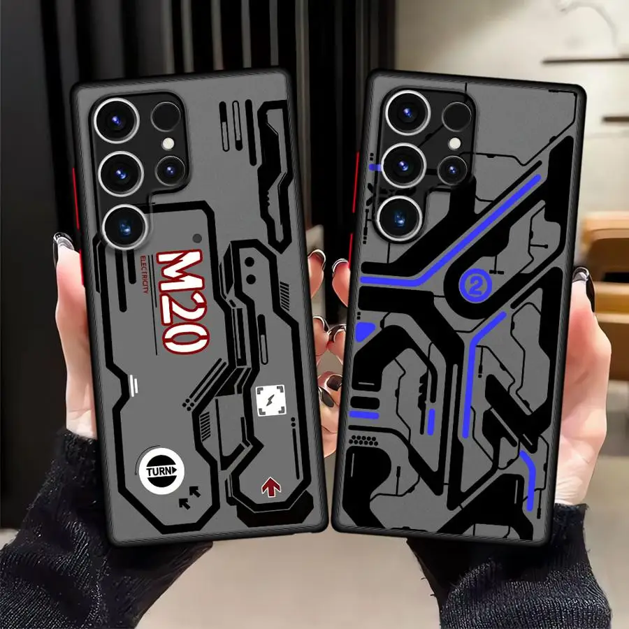 Punk Mecha Soft Cover Phone Case for Samsung Galaxy S24 S21 FE S25 S8 S22 Plus Note 20 10 S23 Ultra S20 S9