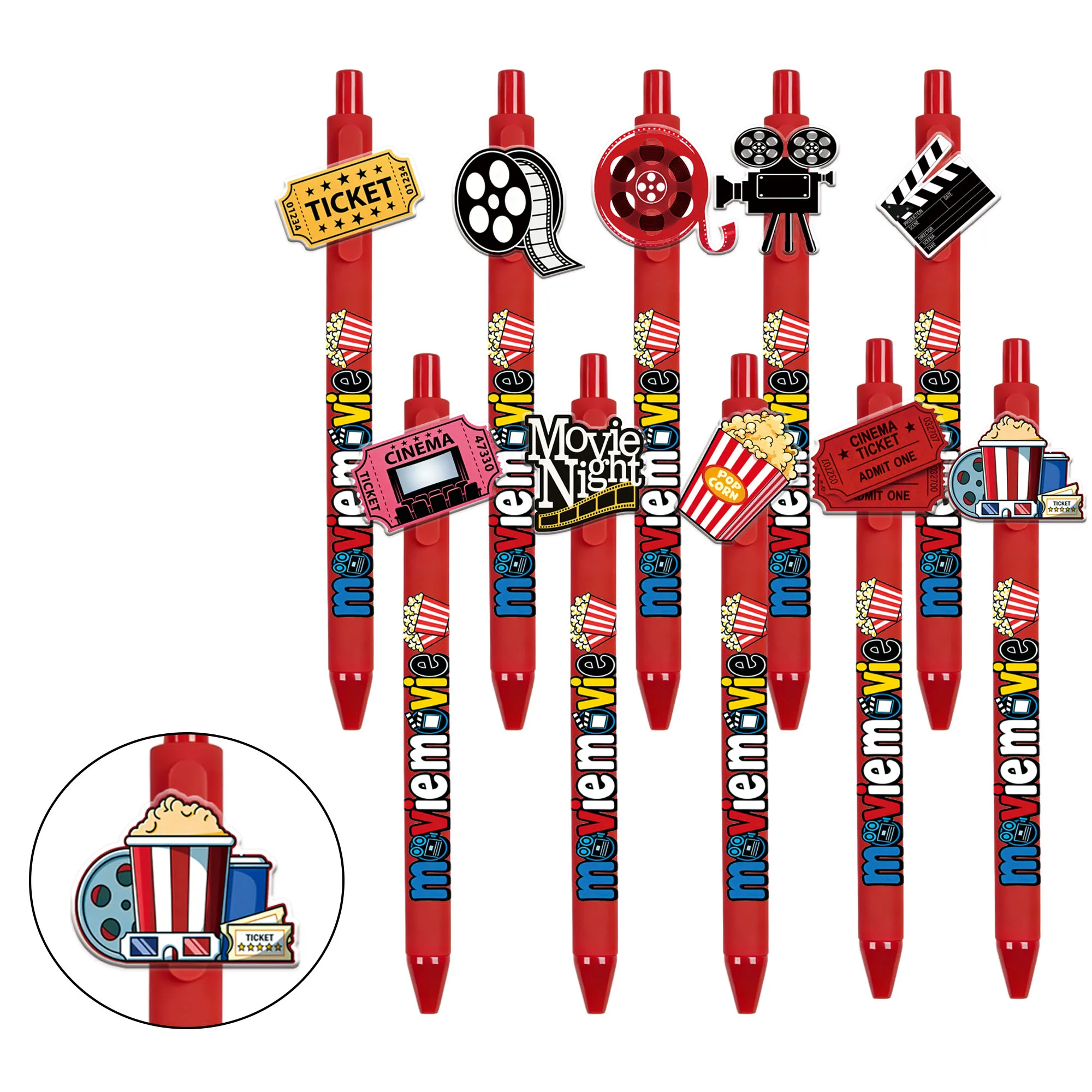 

Набор из 10/15 простых ручек с кинотематикой: шариковые ручки для студентов, для письма и подписи, школьные канцелярские принадлежности, идеальный подарок