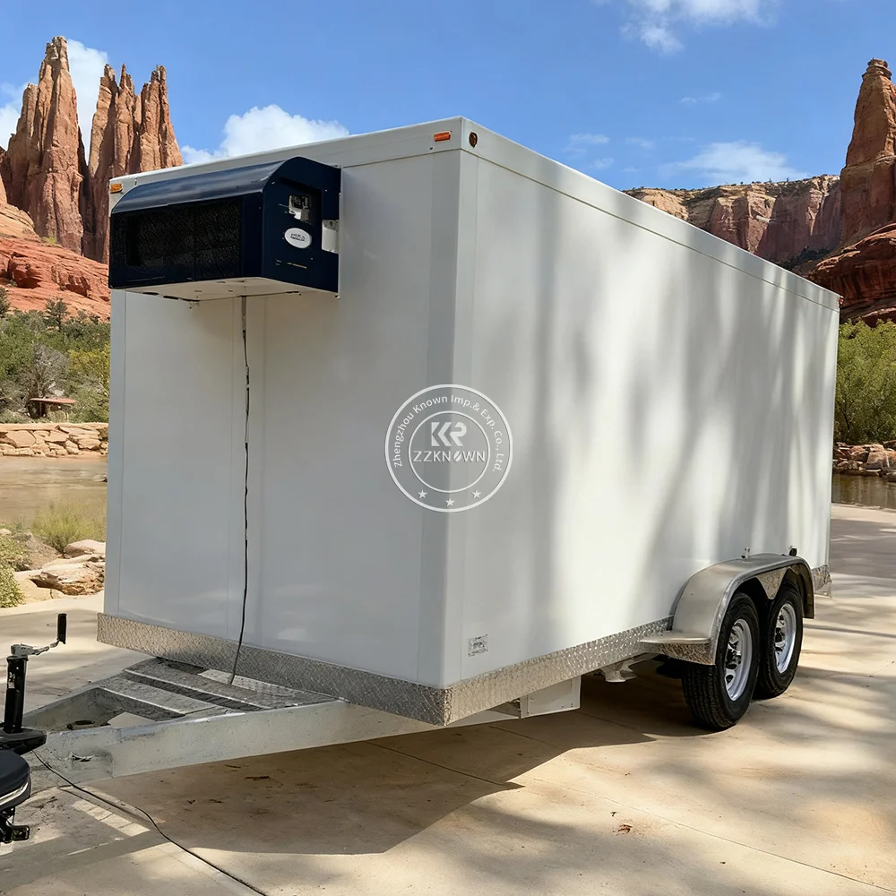 Aanpasbare gekoelde aanhangwagen te koop Nieuwe koelaanhangwagen Koude opslagtrailer voor diepvries en drank