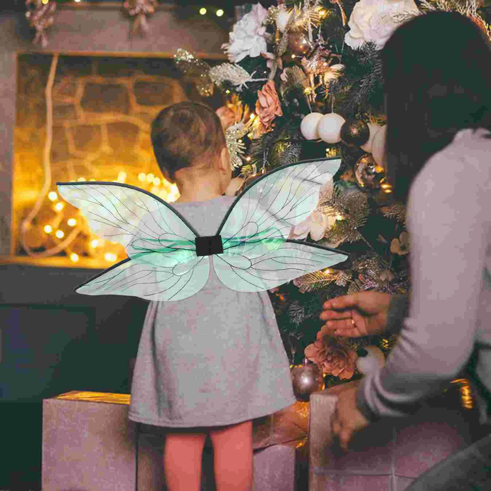 Alas de cigarra para mujer y niña, alas de elfo y libélula, disfraz de hada para Halloween, accesorios festivos para fiesta de disfraces