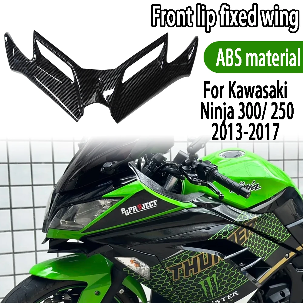 

For Kawasaki Ninja 300 Ninja 250 2013-2017 2014 2015 2016 Motorcycle Front Fairing Aerodynamic Winglet Cover Fixed Wind Wing
