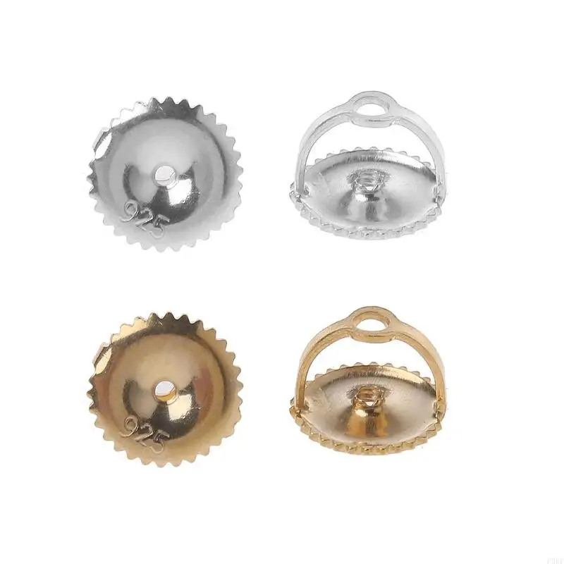 P0RF – 5 paires fermoirs boucles d'oreilles en argent verrouillage sécurisé, vis remplacement