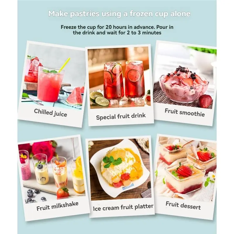 【A67I】Automatic Electric MINI Ice Cream Maker DIY Machine Fruit Dessert Sorbet Freezer Stir Milkshake Smoothie US Plug