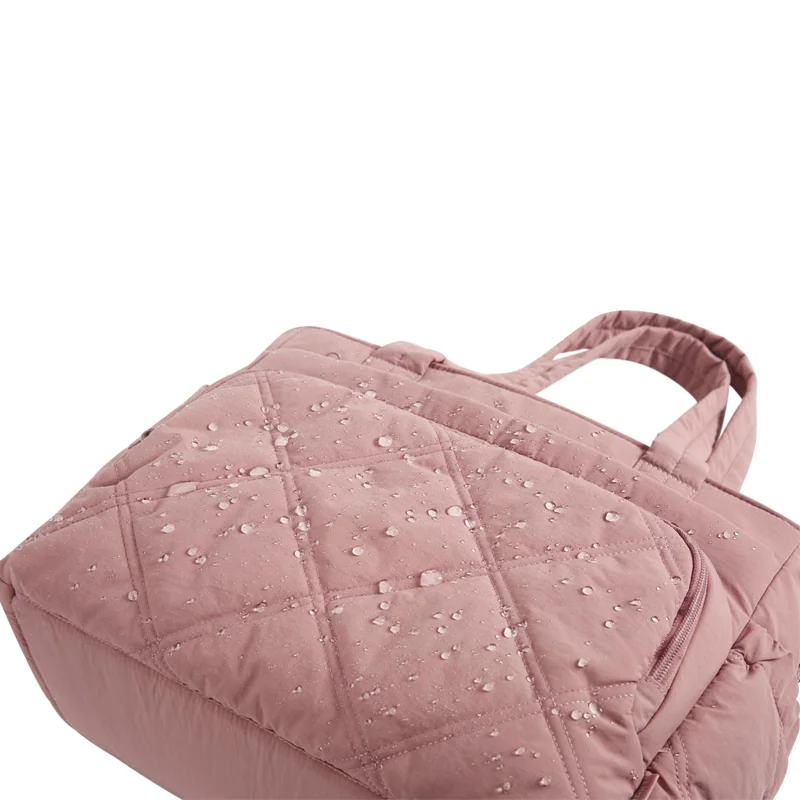 BAGSMART Women Shoulder Bag Travel Storage with Large Lunch Box Insulated Tote Multi-Pockets Quilted Puffy Mommy Handbag