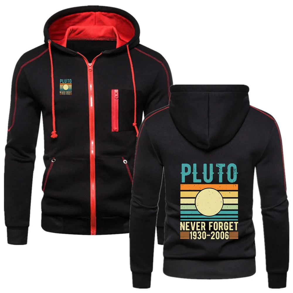 2025 الرجال الخريف والشتاء جديد لا تنسى أبدًا بلوتو ريترو ستايل طباعة بلون مقنعين القطن سستة معطف دافئ القمم