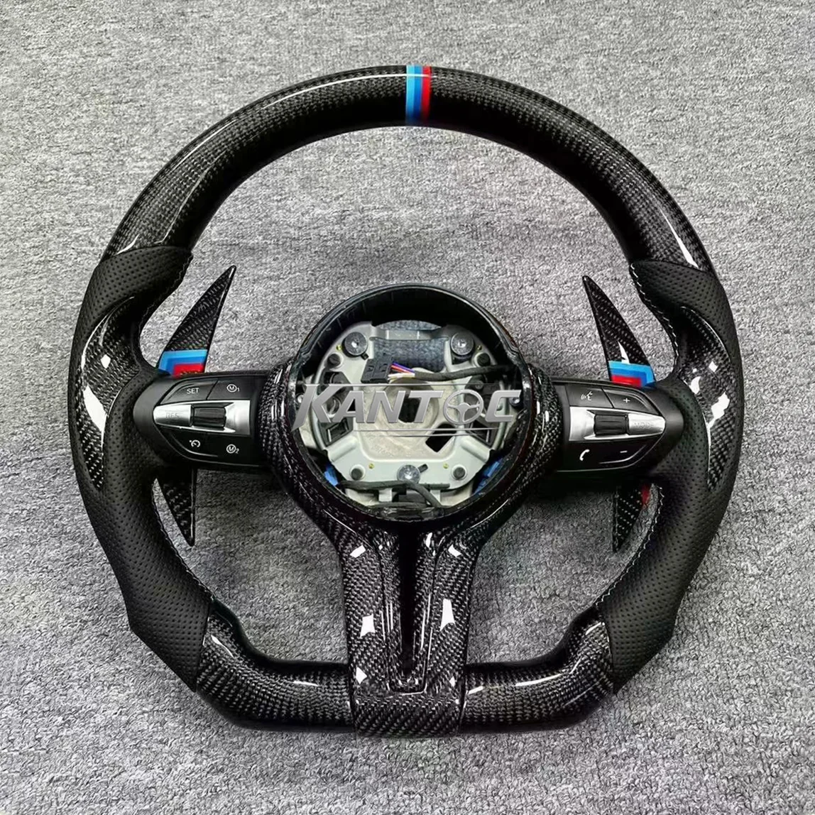 M Sport Modified LED Suede Carbon Fiber Full Set Steering Wheel for BMW X3 X4 X5 F10 F20 F30 F11 F44 F13 F15 F85 F23 Upgrade - view 6