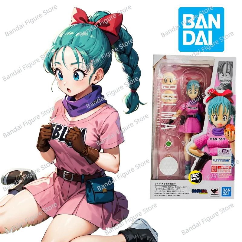 

In Stock Bandai SHF Dragon Ball Bulma Adventure Begins Action Figure Collection Desktop 13cm Anime Movable Figurine Model Toys