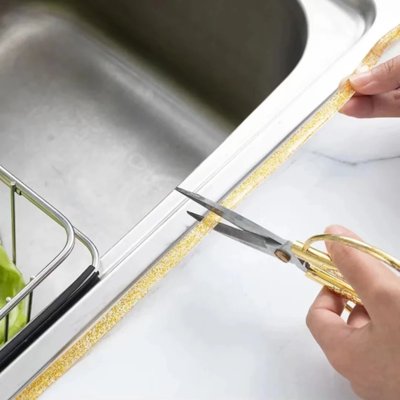 Bathroom Kitchen Accessories Sealing Strip Caulk Beautification Tape Self Adhesive Waterproof For Wall Stickers Sink Edge Tape