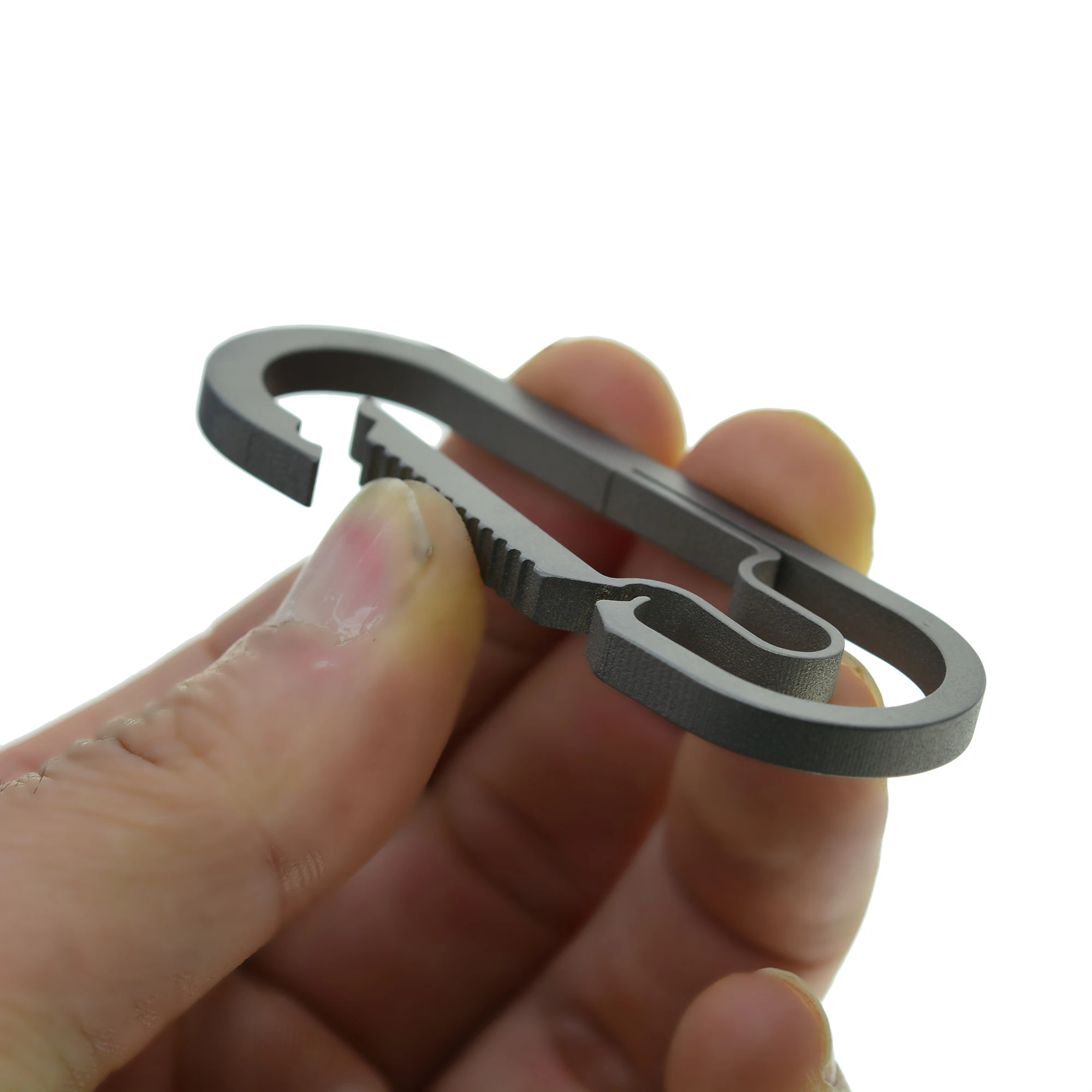 extra large or small Ti keychain Solid titanium oval snap spring Lock Carabiner Key ring Safety Hook DIY FOB EDC camping outdoor