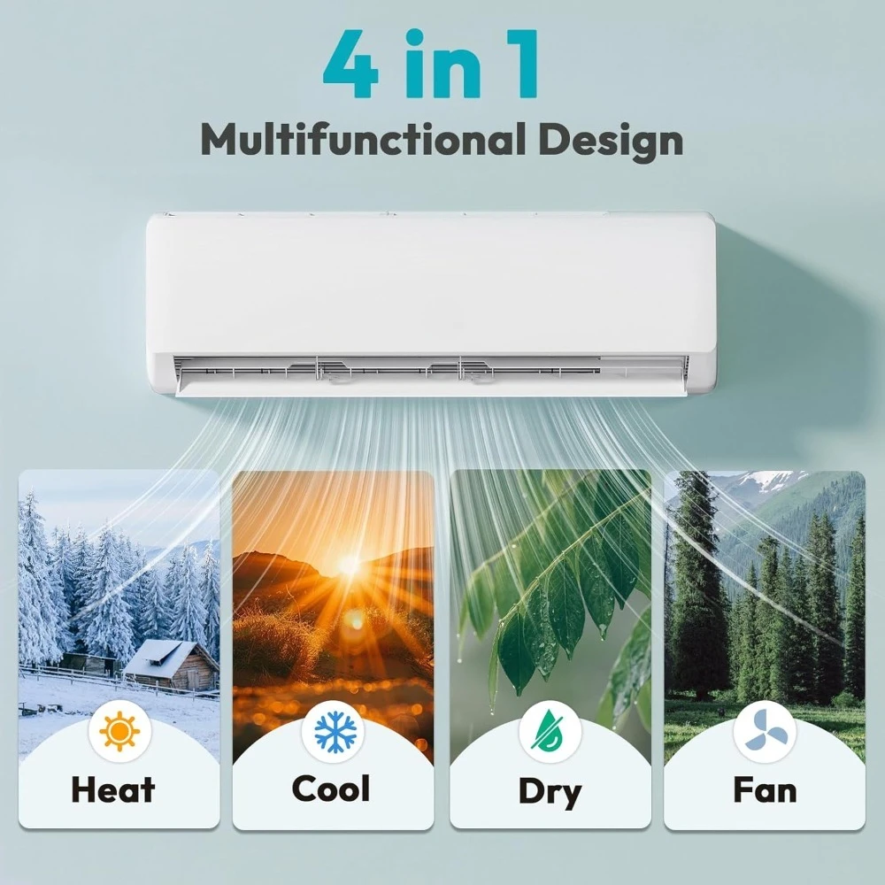 

18000 BTU Mini Split Air Conditioner Inverter with Heat Pump 230V 19 SEER2 Energy Customized Mini Split Ac/Heating System