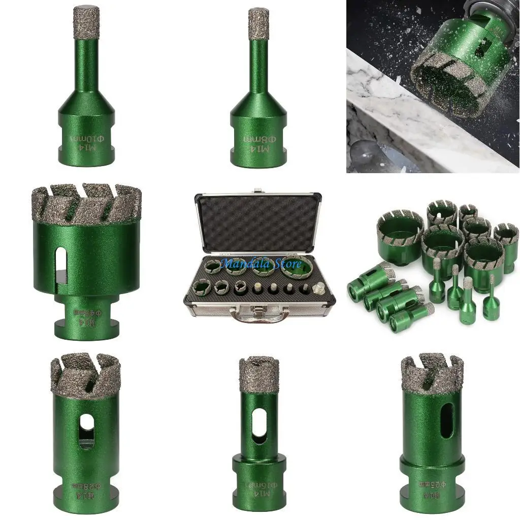 

U2JC Профессиональный резец с резьбой M14 для твердых поверхностей из фарфорового стекла 6-50 мм