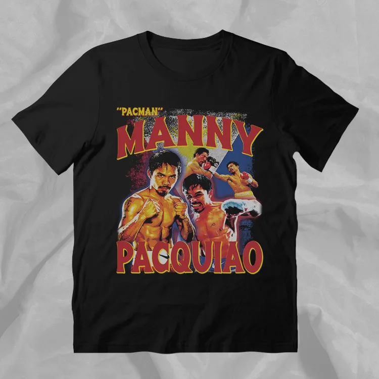 T-Shirt nera in stile retrò 2010 di 2009 Pacquiao