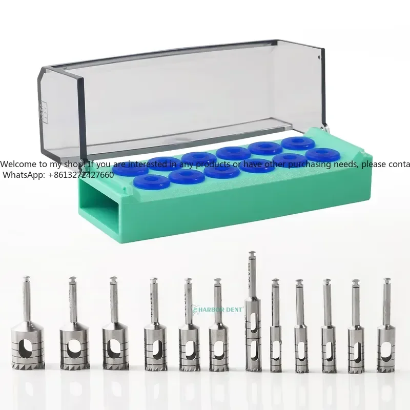 High Quality Harbor Dent Drill Kit 12-Piece Set, Tools, Instruments, Stainless Steel
