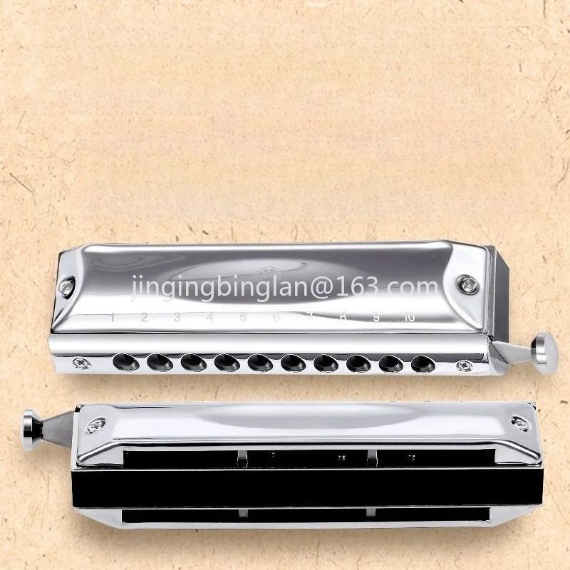 2026 factory direct sales of 10-hole 40-tone chromatic harmonica professional performance tools
