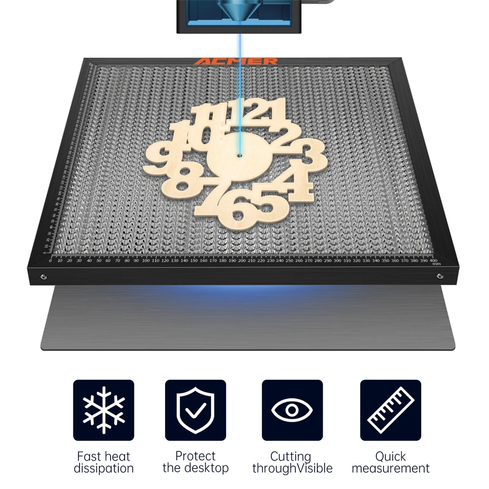 ACMER Honeycomb Bed Work Table Panel Universal Board with Heightening Pad Desktop Protection Heat Dissipation for Laser Engraver