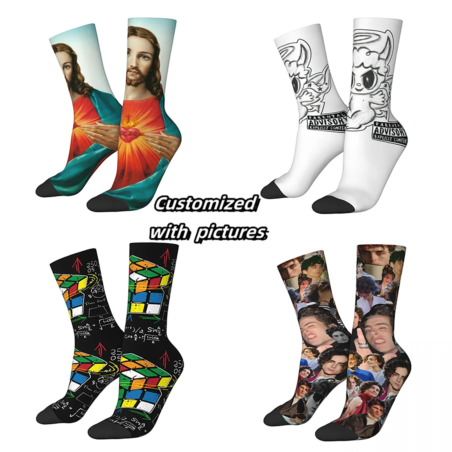 Chaussettes en coton pour hommes, vente en gros, OEM rosée, tube moyen, impression personnalisée, chaussettes chaudes pour hommes, fournisseur unisexe