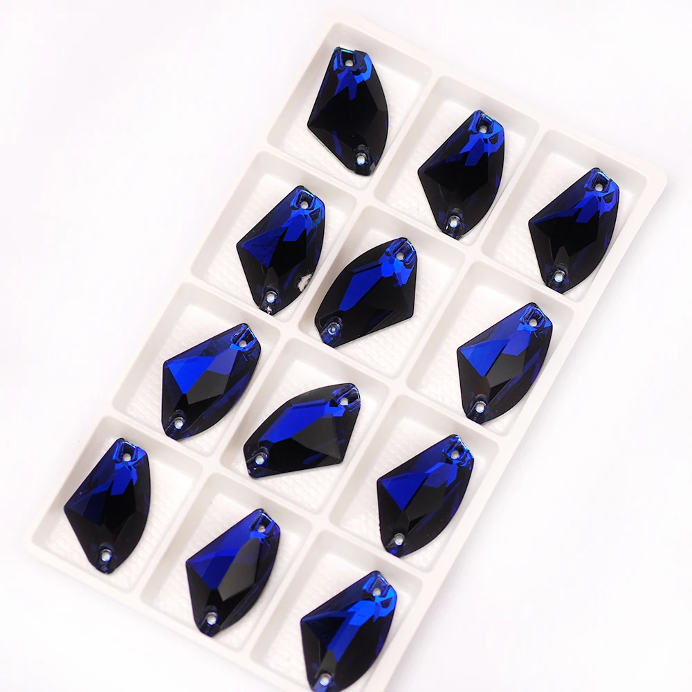 Galactic Dark indigo Crystals Strass Rhinestone Flatback Sewing 2 Hole Stones Glass For DIY Garment Wedding Dress