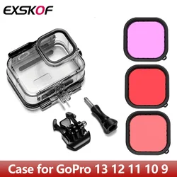 Hero 13/12/11 Waterproof Case Housings Diving Underwater Dive Shell For GoPro Hero 13 12 11 10 9 Black Action Camera Accessories