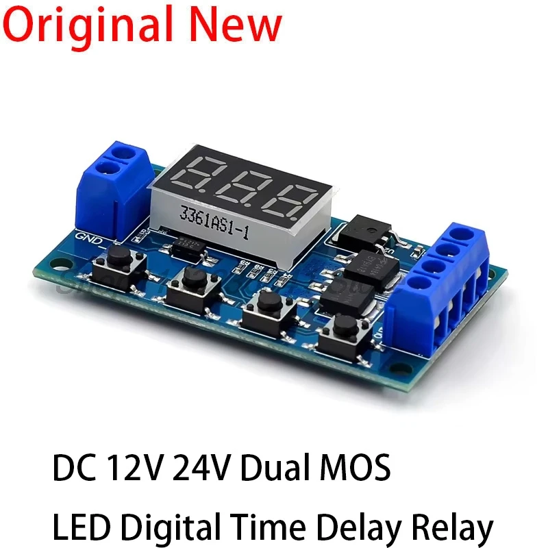 DC 12V 24V Dual MOS LED Digitale Relè di Ritardo Trigger Ciclo Timer Ritardo Interruttore Circuito Modulo di Controllo di Temporizzazione FAI DA TE