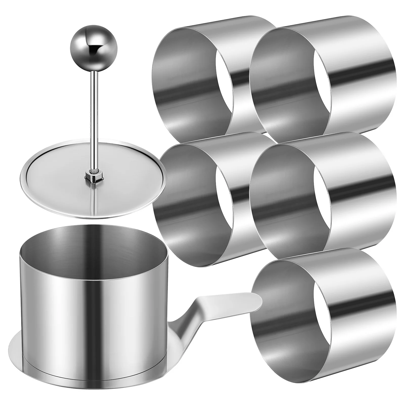 

1 Set Stainless Steel Cake Mousse Ring Round Baking Mold For Desserts Pudding Tiramisu Small Cakes Oven Safe Cooking Rings Mold