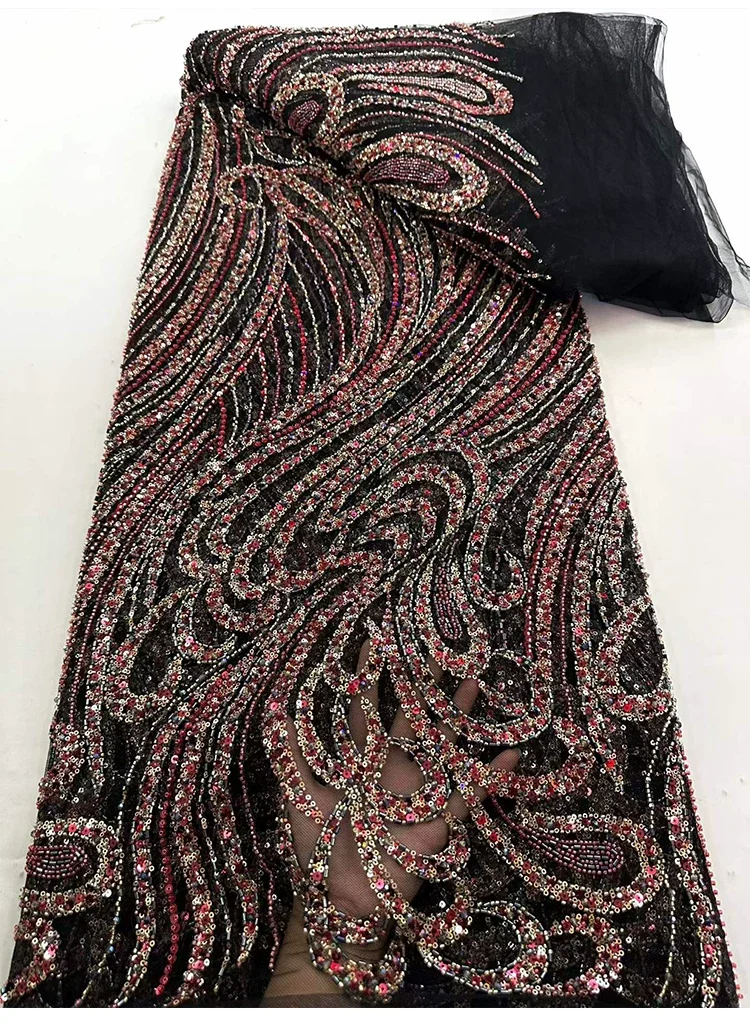 5yard soft phoenix tail pattern sequin embroidery matirial fabric for dress Evening gown,diy Wedding dress designer lace fabric