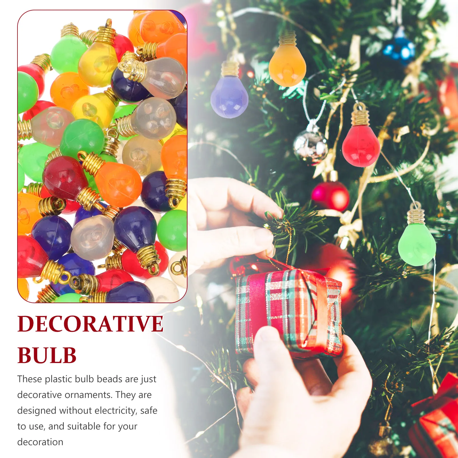 

Christmas Light Bulbs DIY Beads Decor Manual Mini Ornaments Decorations Home Accessories