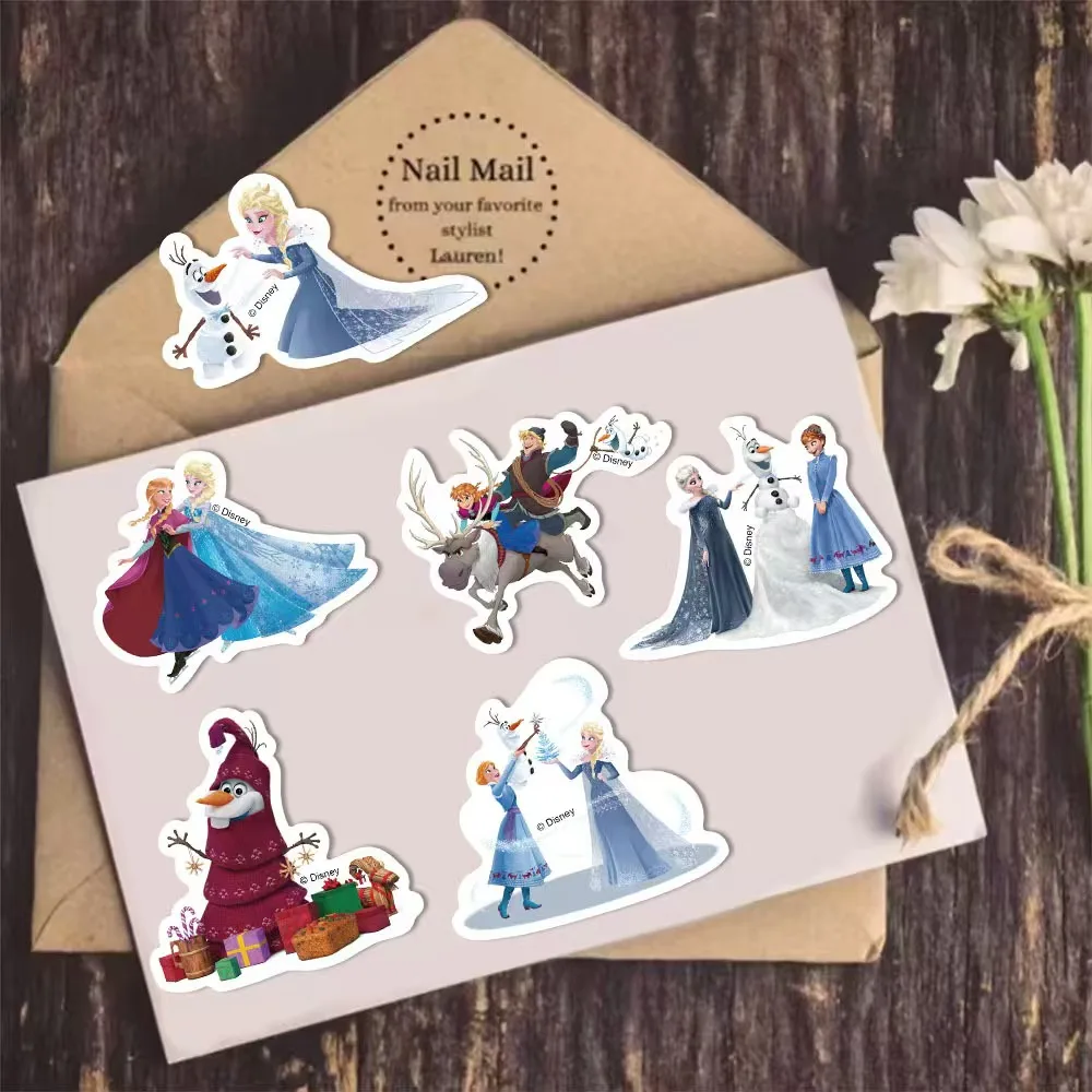 99 قطعة ملصقات ديزني أنيمي المجمدة Kawaii الأميرة إلسا الكتابة على الجدران ملصق مائي DIY بها بنفسك دفتر الدراجة الهاتف سيارة الجمالية ملصق ، Kawaii #6