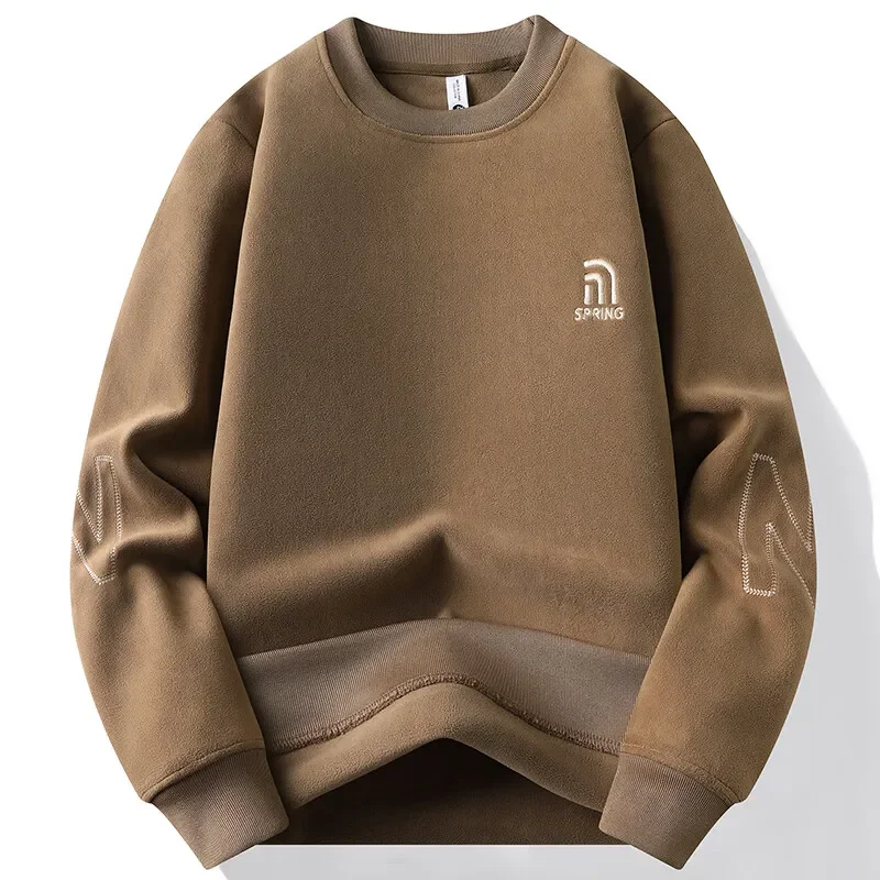 Fashion Thick Hoodie Mens Winter Fleece Pullover Men\'s Winter Clothes Elegant Luxury Brand White Green Pullovers
