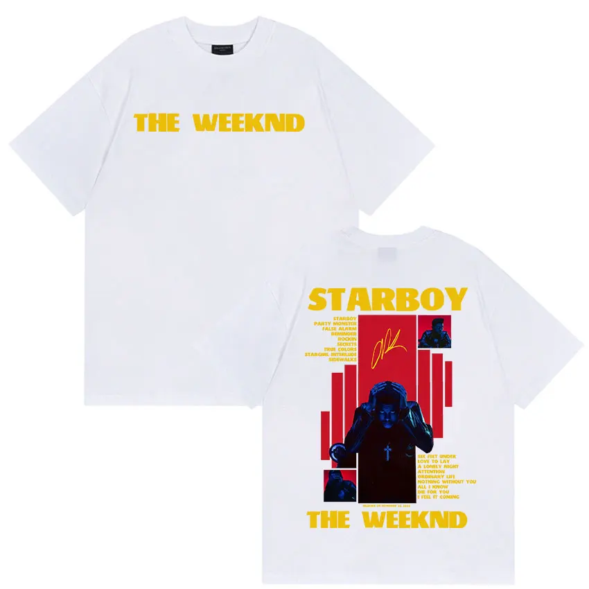 Rapper THE WEEKND STARBOY Album 2025 Merch T Shirts Men's Street