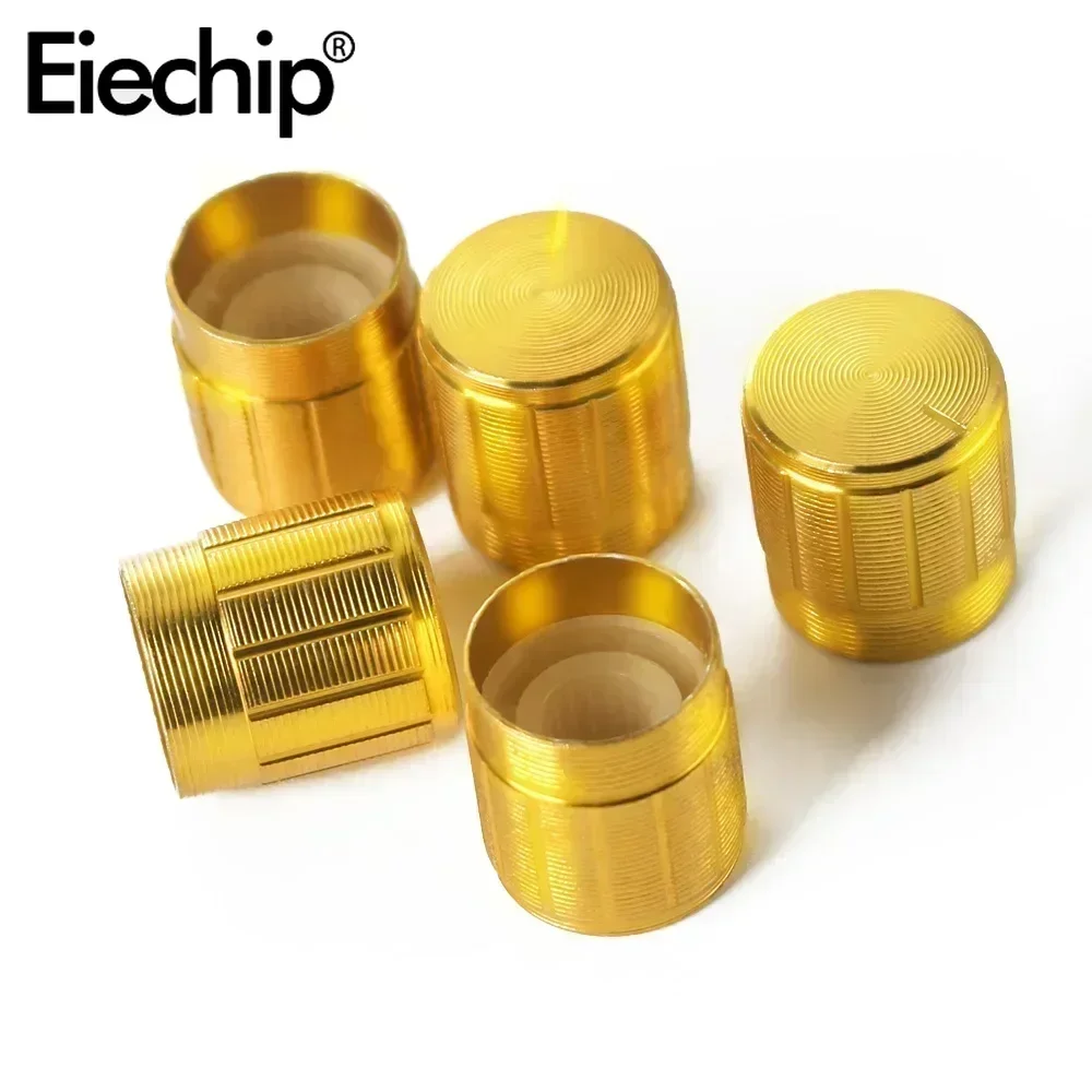

5PCS/SET WH148 Potentiometer Knob Cap Gold Aluminum Alloy Knob Caps for Rotary Switch Volume Control Knob 15*17mm