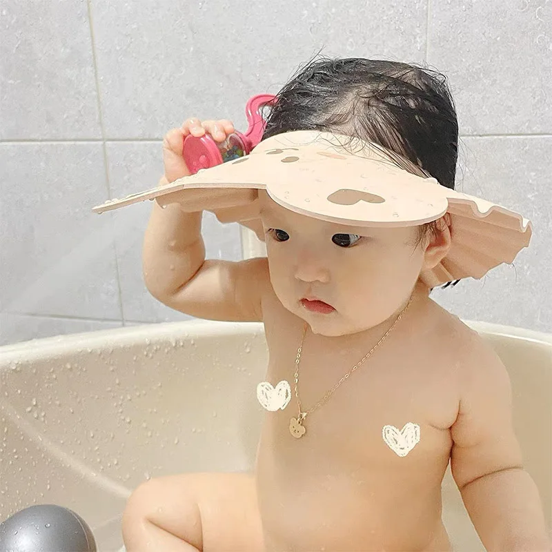 Baby Shampoo Shower Cap Adjustable Newborn Baby Bath Accessories Children Bathing Wash Hair Shield Hat Ear Protection Head Cover