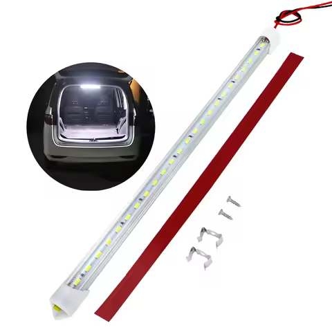 50CM 12V 24V 36 LED Car Interior Light Bar Bright White Light Strip Tube with Switch for RV Camper Boat Van Lorry Truck Caravan