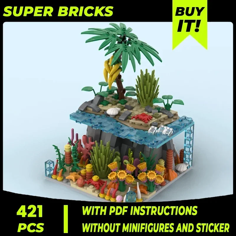 Moc Building Blocks Building Toy Model Pirate Coral Reef Technical Bricks DIY Assembly Famous Toys For Child Holiday Gifts