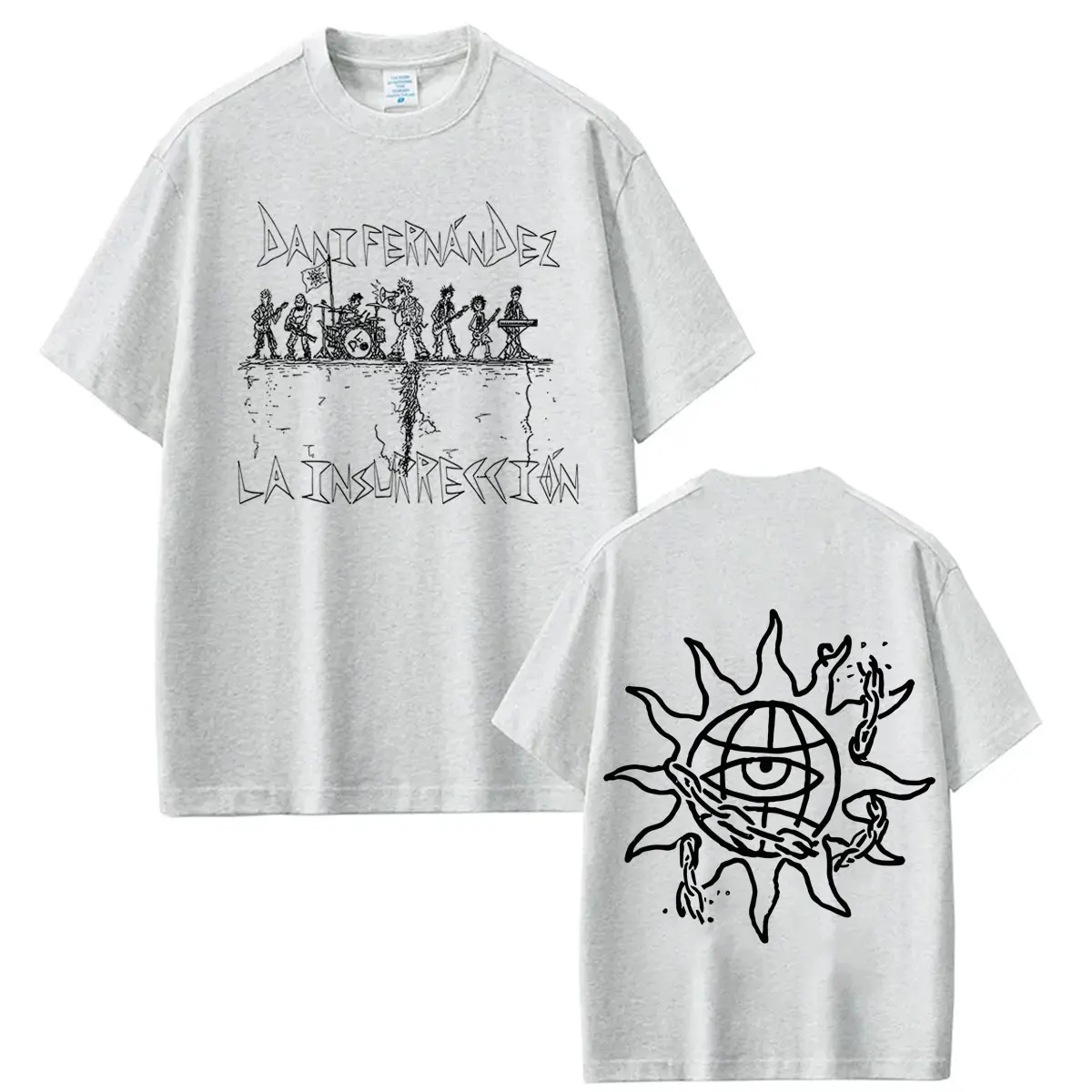 Dani Fernandez La Insurreccion Tour 2026 Print-T-Shirt für Herren und Damen, modisches Vintage-T-Shirt, kurzärmeliges, lockeres Hip-Hop-T-Shirt aus Baumwolle – Detail 4