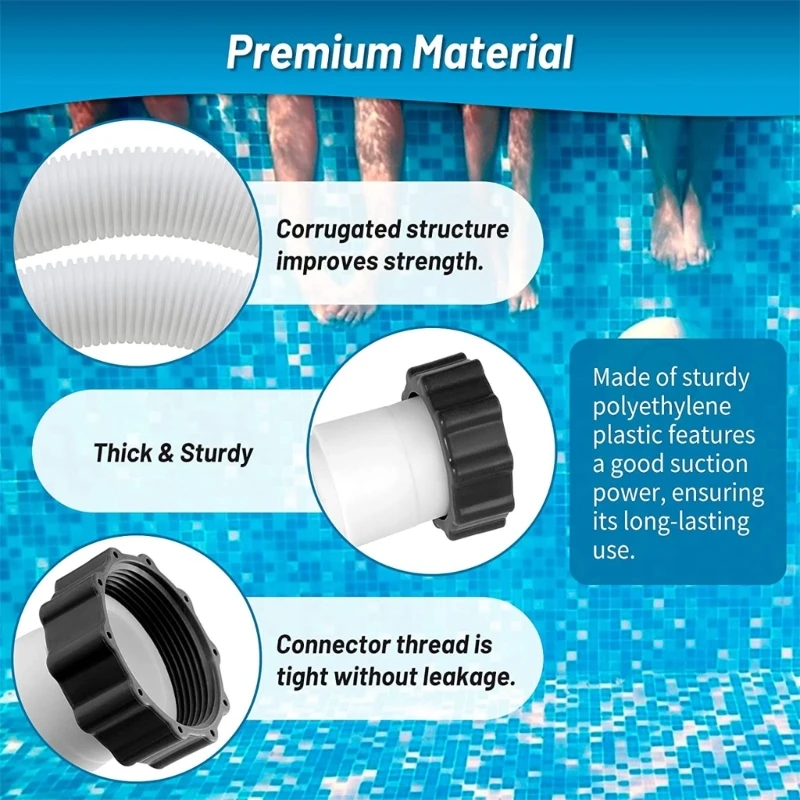 1/2/4pcs 29060E Swimming Pool Pump Replacement Hose Suitable for Intex Filter Pumps Sand Pump Saltwater Systems 59" Long