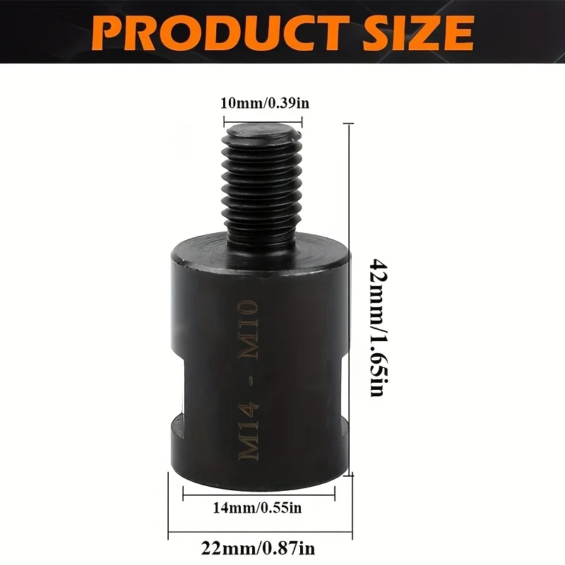 1Pc M14 to M10 Thread Adapter Metal Polisher Drill Connector Universal Power Tool Accessory