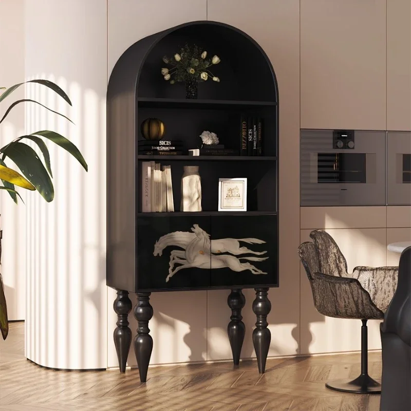 Household solid wood children's bookshelf floor-to-ceiling, bedside bookcase, locker integrated against the wall