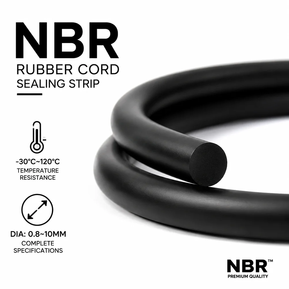 NBR seal strip Dia 0.8~10mm Oil resistant/abrasion resistant/waterproof sealing strip for oil tank equipment