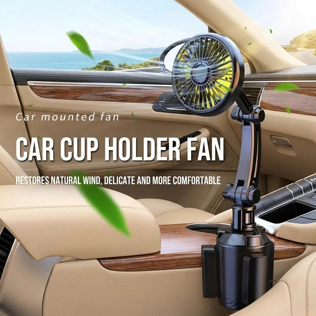 Powerful Rechargeable Car Fan, 12V High Speed USB Clip-On Fan for Back Seat Passenger, Ideal for Truck, Bus, SUV & RV