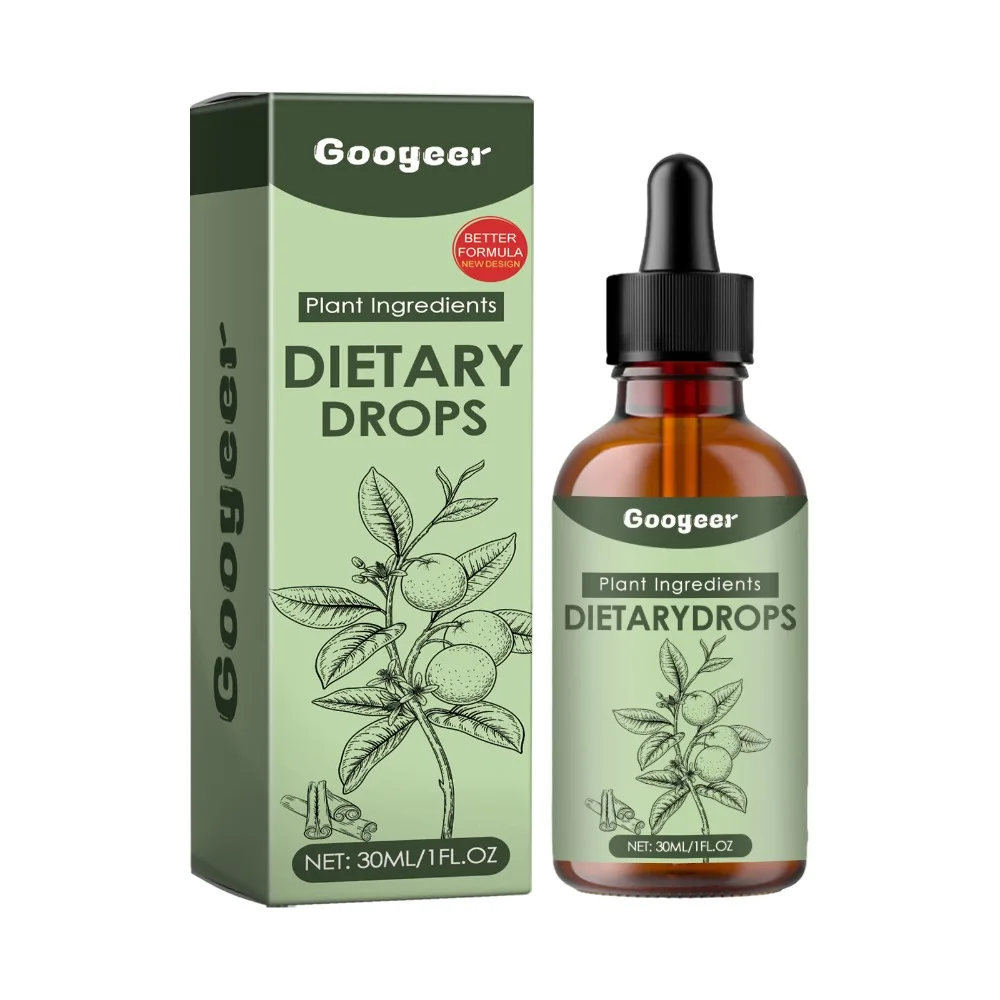Googeer Dietary Drops Vitamin Supplement Liquid Plant Ingredients Citrus Coriander Spinach Leaf Fennel Cinnamon Bark 30 Ml