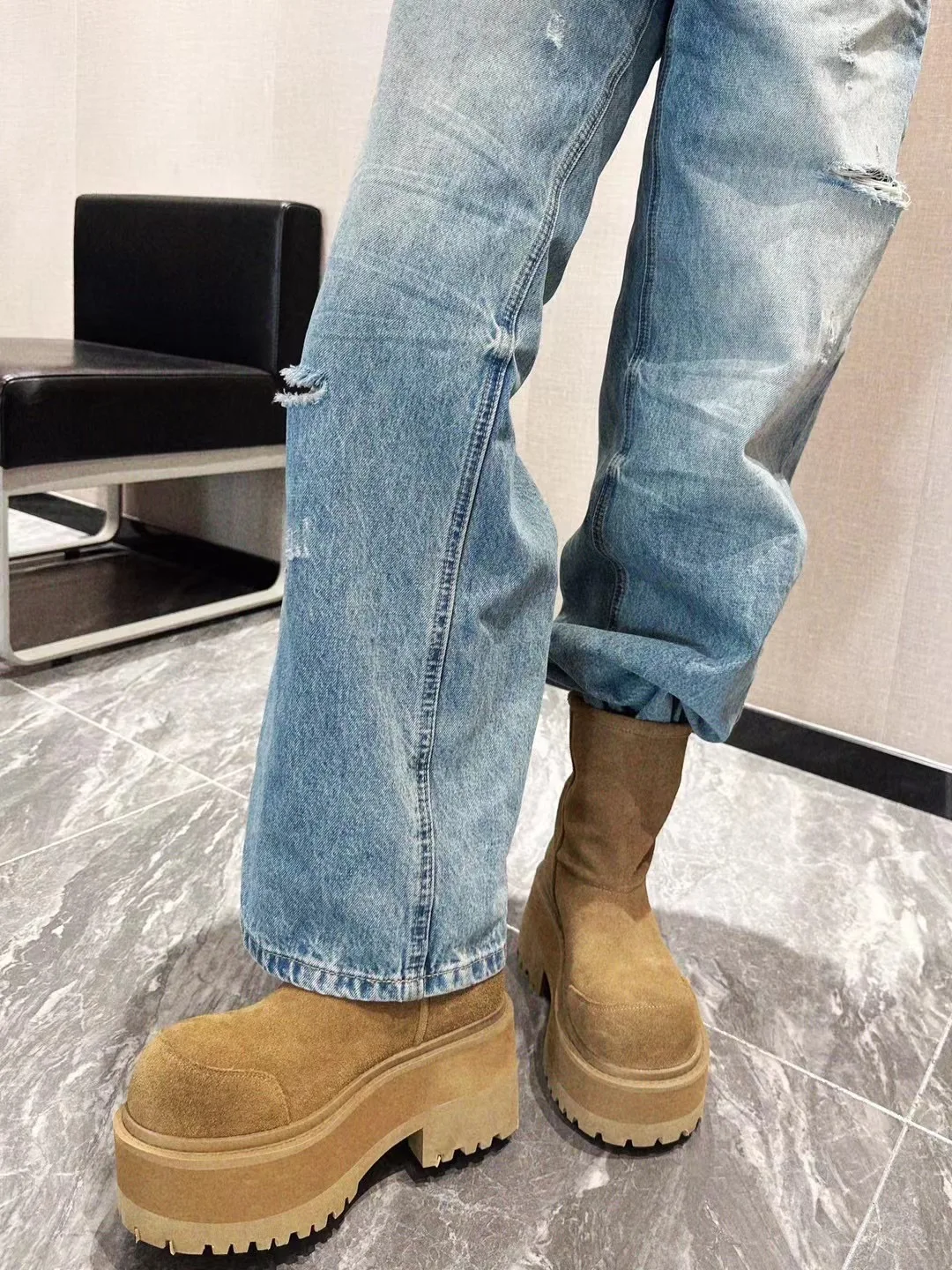 اليدوية النساء شارع الظلام القاحل فاسق الكاحل مارتن أحذية امرأة عالية الكعب مضخات سيدة أحذية مخصصة للحفلات أسود أصفر 40