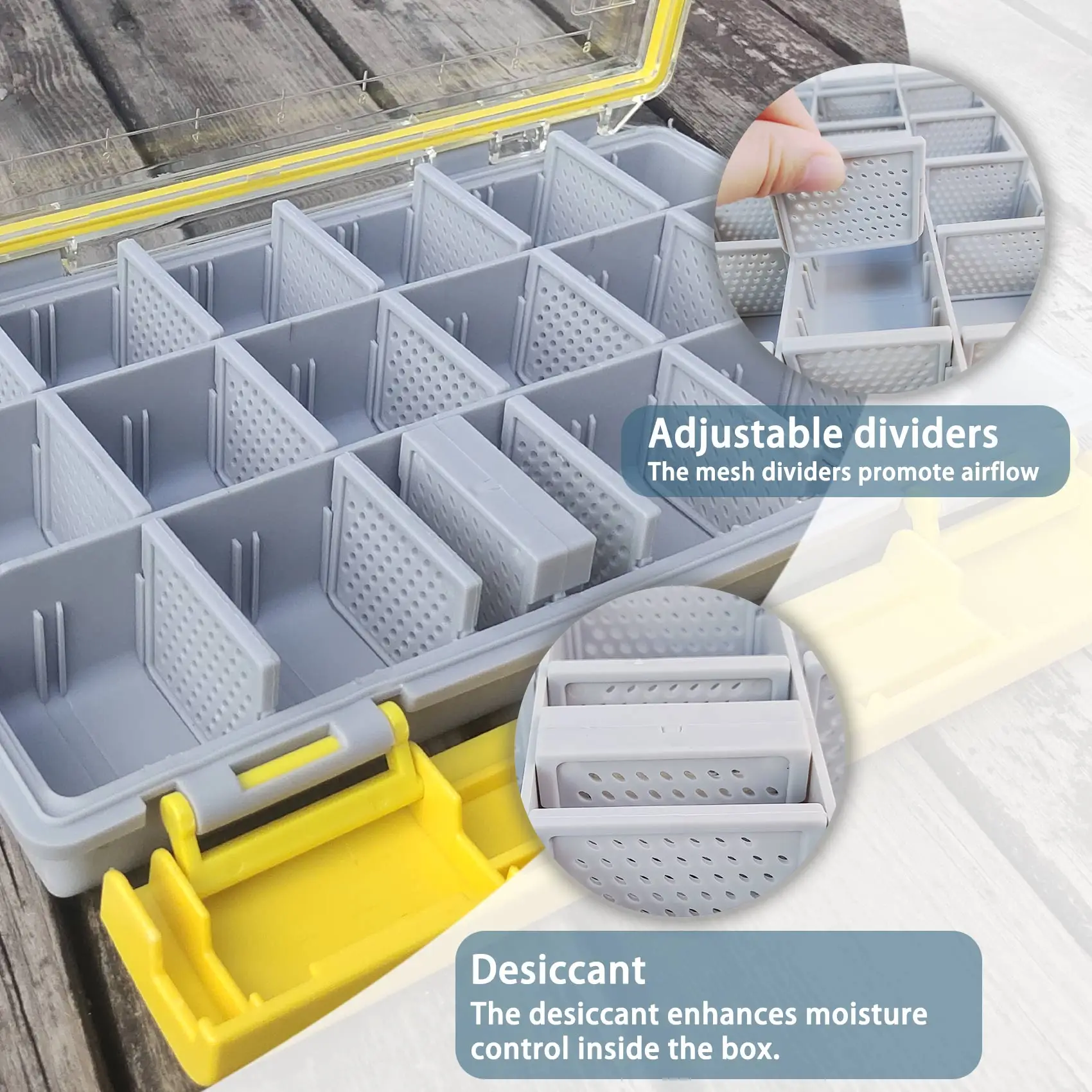 Aventik Fishing Tackle Box Waterproof Oganizer with Removable Divider Sturdy LureStorage Box and Terminal Tackle Storage