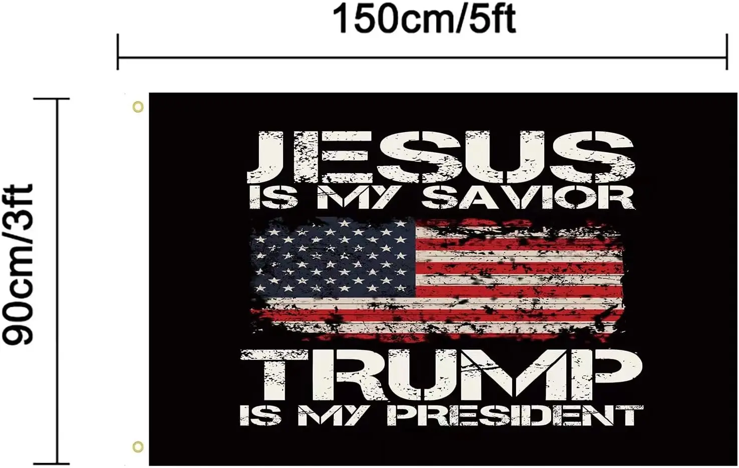 Jesus is My Savior Trump is My President flag 3x5 Ft,Donald Trump 2024 Flags Tapestry,Durable and Fade-Resistant