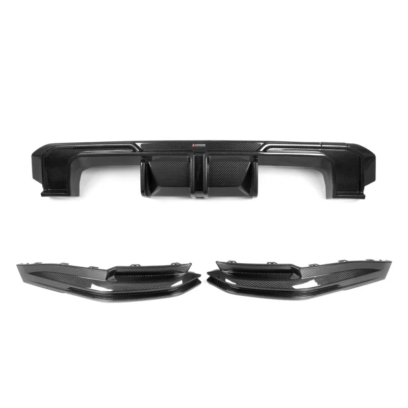

3PCS 100% Dry Carbon Fiber Rear Diffuser With Splitter for BMW G80 G81 M3 2021+ SQ Style Rear Bumper Diffuser Without Led Light