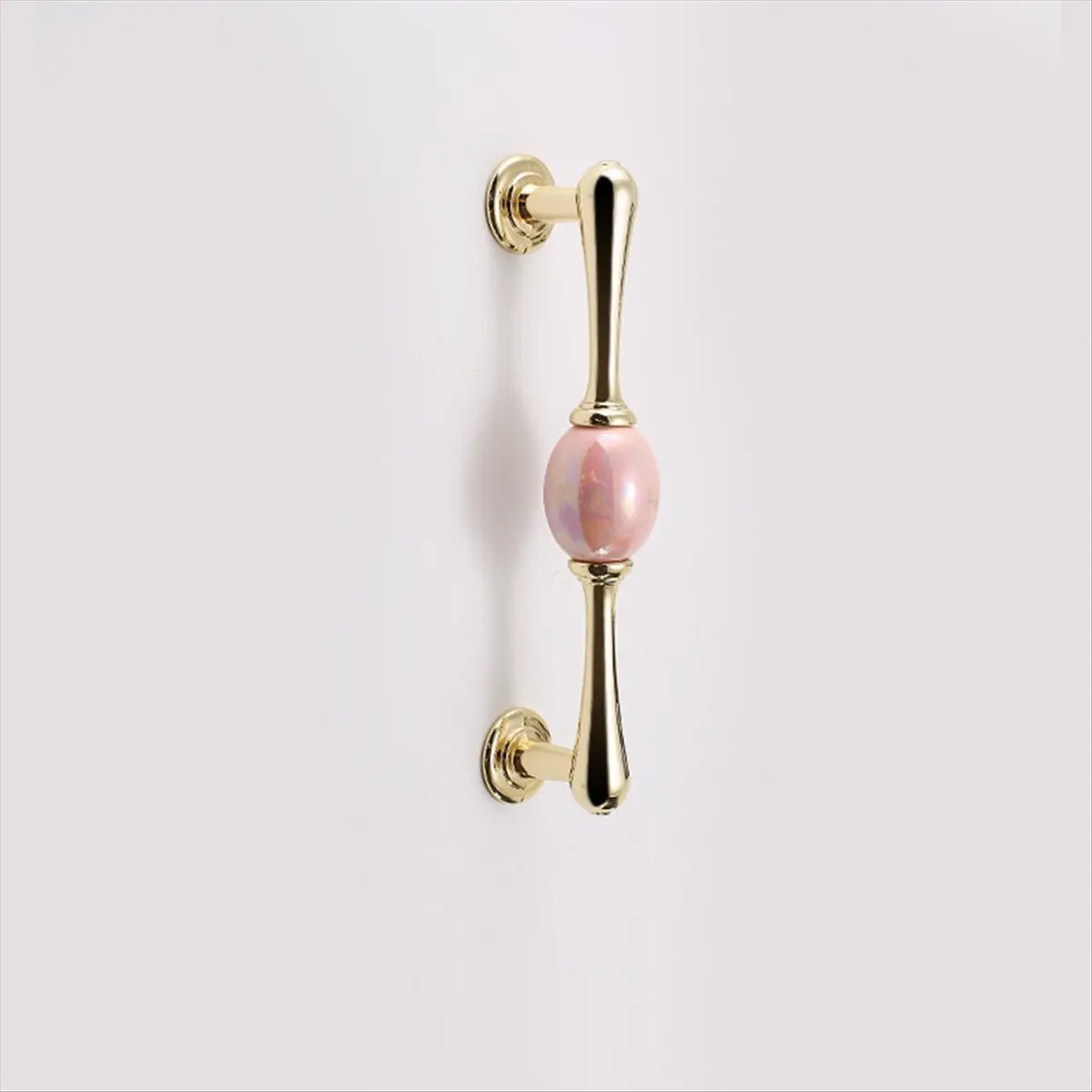 2026 Trend Fashion Ceramic Cabinet Handle Golden Kitchen Cupboard Door Handle European Style White Furniture Handle'