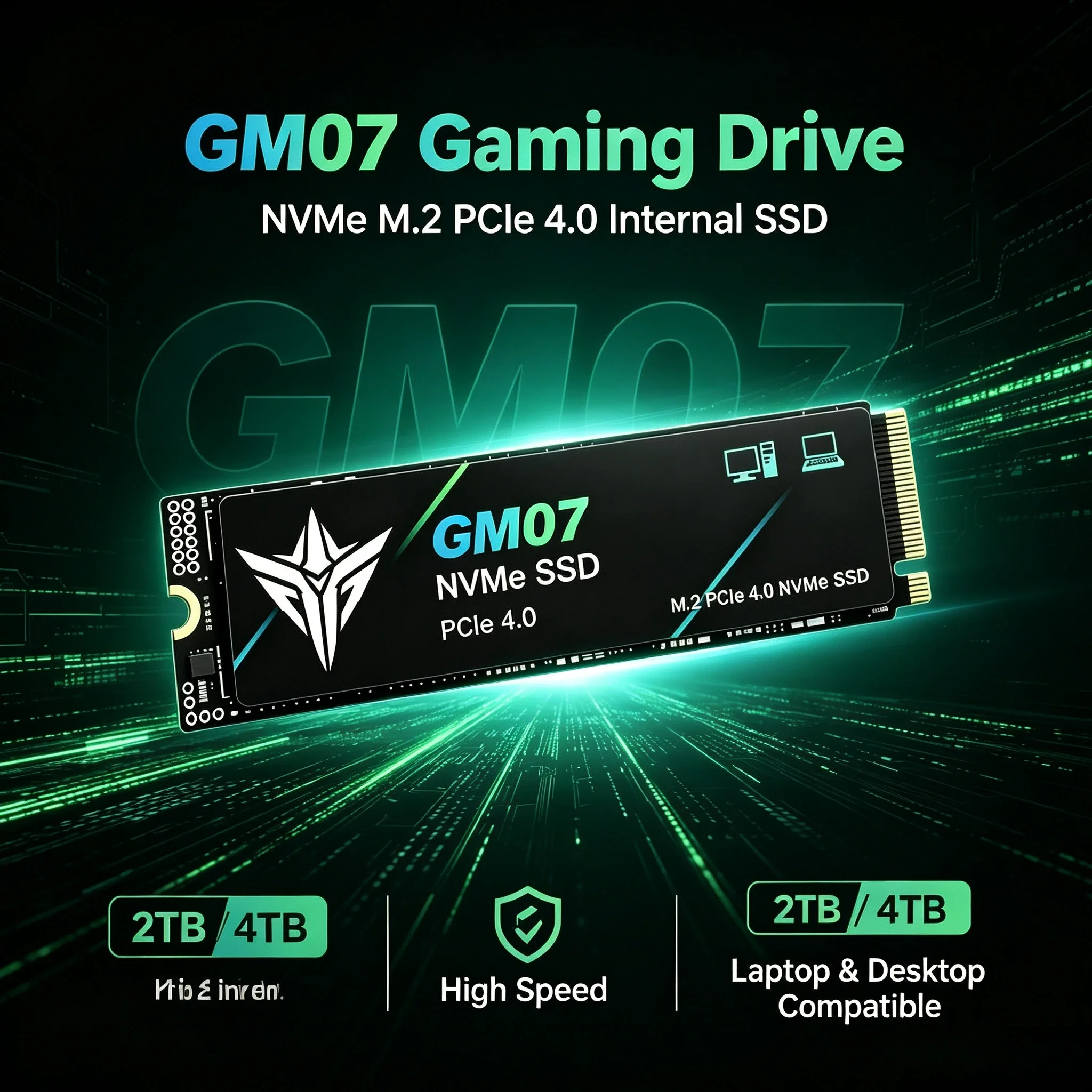New GM07 M.2 SSD Hard Disk 2TB 4TB NVMe M2  SSD 500GB PCIe 4.0 Internal Solid State Drive For Laptop Desktop PC