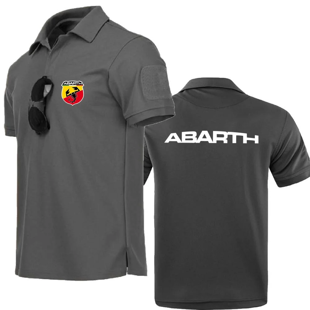 Polo à Manches Courtes pour Homme, Style Militaire, avec Logo Abarth Scorpion, Haut à Revers, Populaire, Sportwe