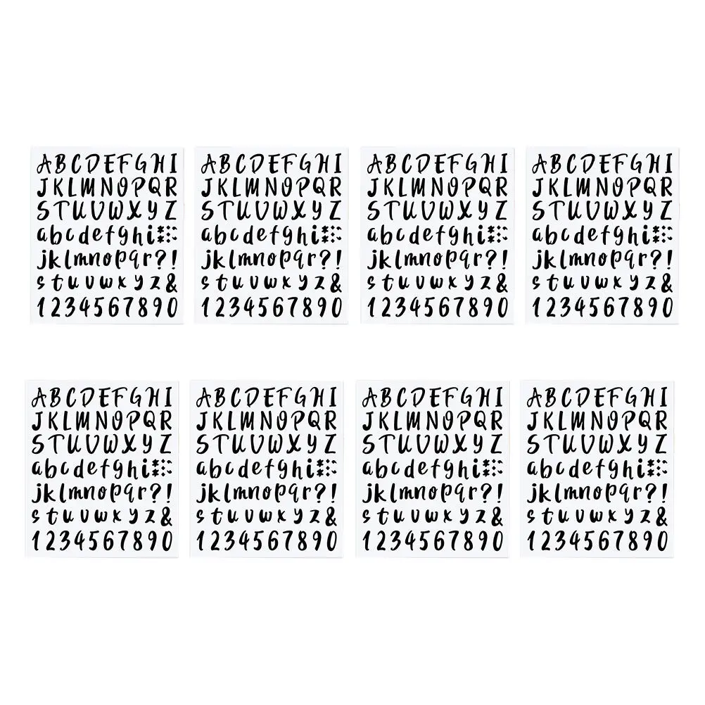 

8Pcs DIY Waterproof Self Adhesive Alphabet Numbers Stickers PVC Decals for Glass Metal Plastic Windows Doors Mailbox Street
