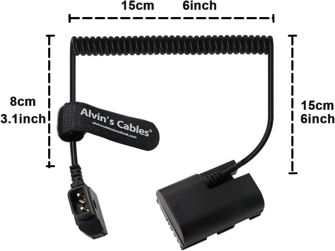 

Alvin's E6NH to D Tap Coiled Power Cable for Canon R5C R5 R6