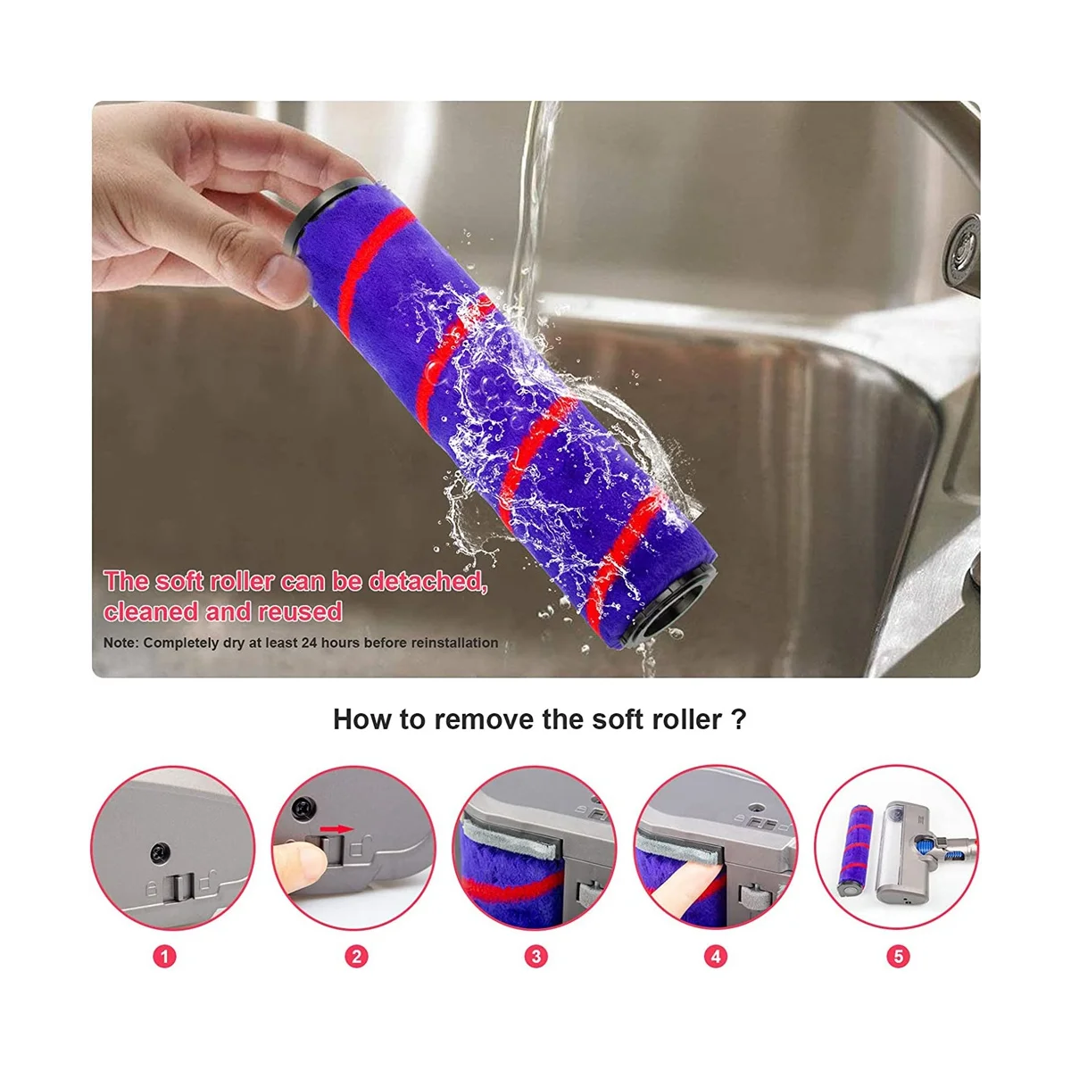 Запчасти для пылесоса для V6 DC58 DC59 DC61 DC62 DC74, сменная насадка для щетки для пола, инструмент, мягкая роликовая чистящая головка